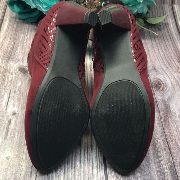 KAREN SCOTT Cahleb Wine Dress Booties 5M - Picture 7 of 13